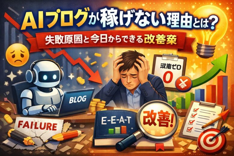 AIブログが稼げない理由とは？失敗原因と今日からできる改善策